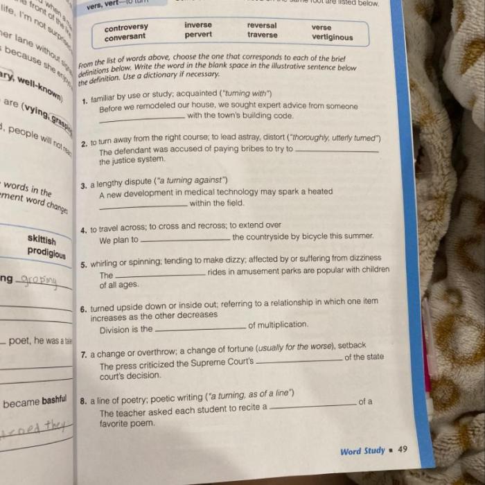 Vocabulary book level f answers