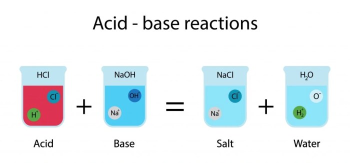 Identify the acid and base reactants in the following reaction
