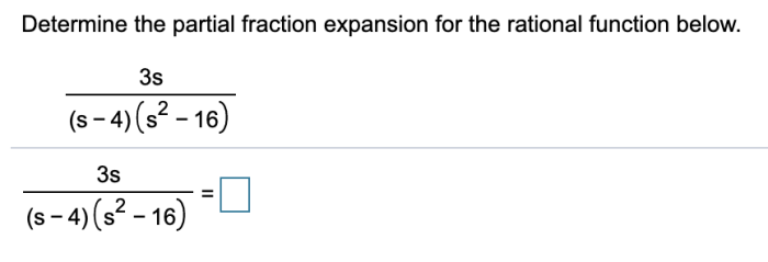 Determine partial fraction expansion rational